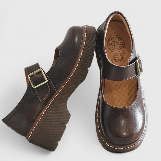 Serena | Scarpe Mary Jane in Pelle con Plateau