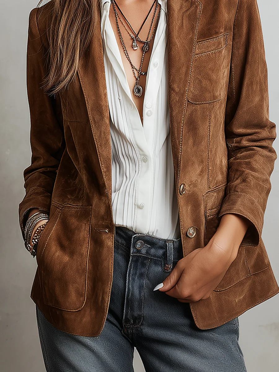 Blazer da Donna Vintage Marrone