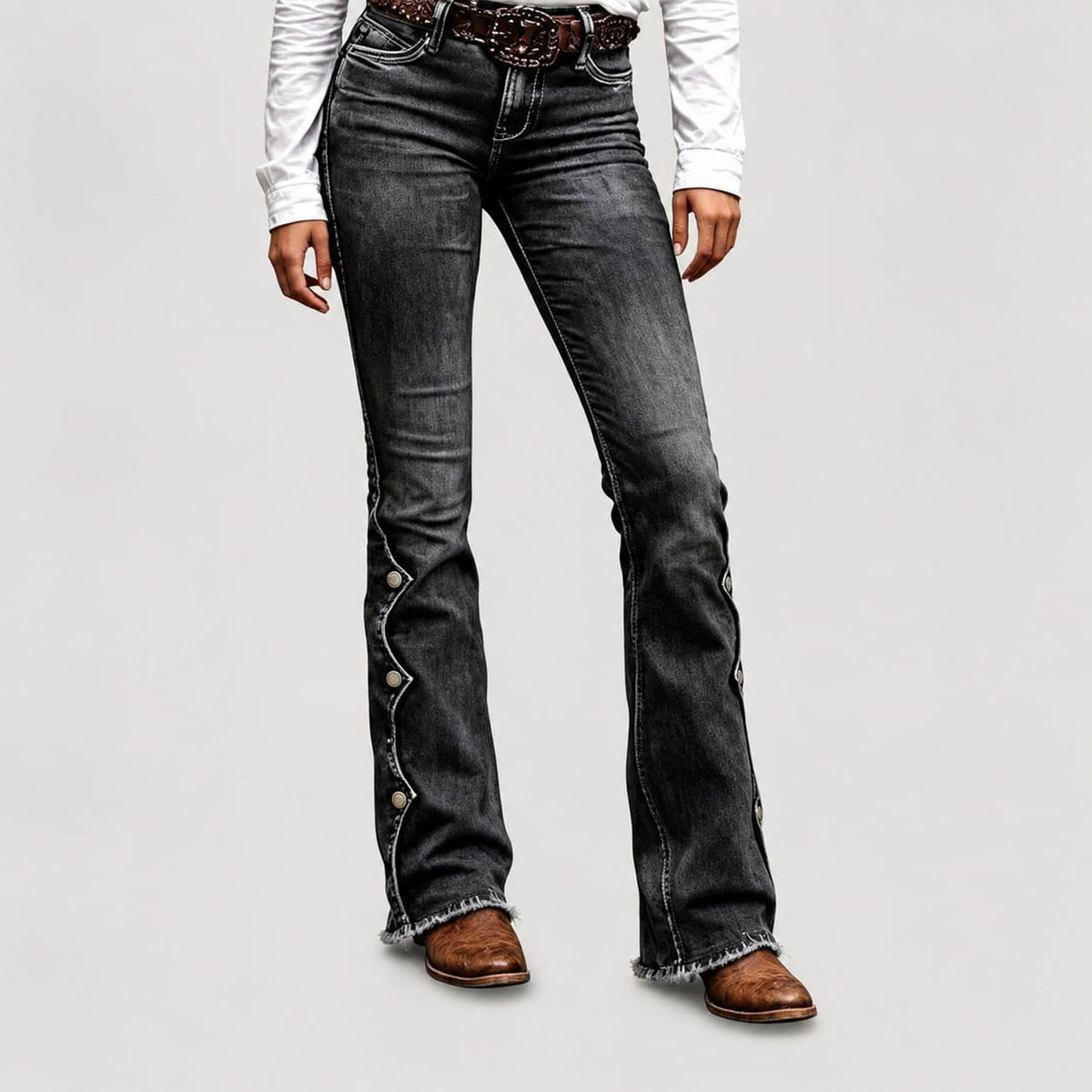 Roberta | Jeans a Zampa Vita Alta Strappati