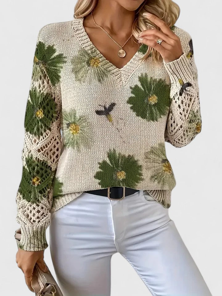 Patrizia | Maglione Elegante con Motivo Floreale