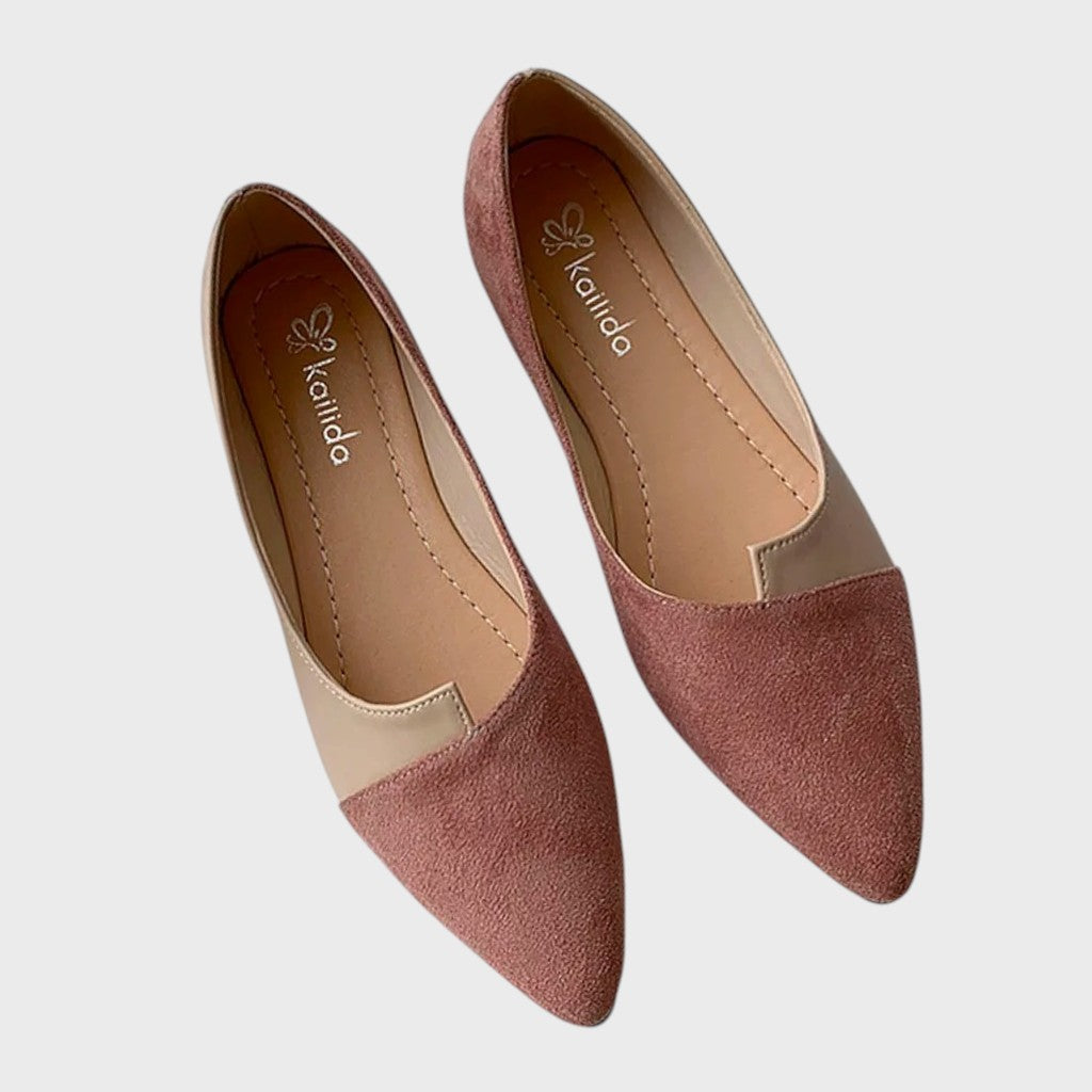 Bailarinas Ortopédicas Bicolor Punta Fina Slip-On