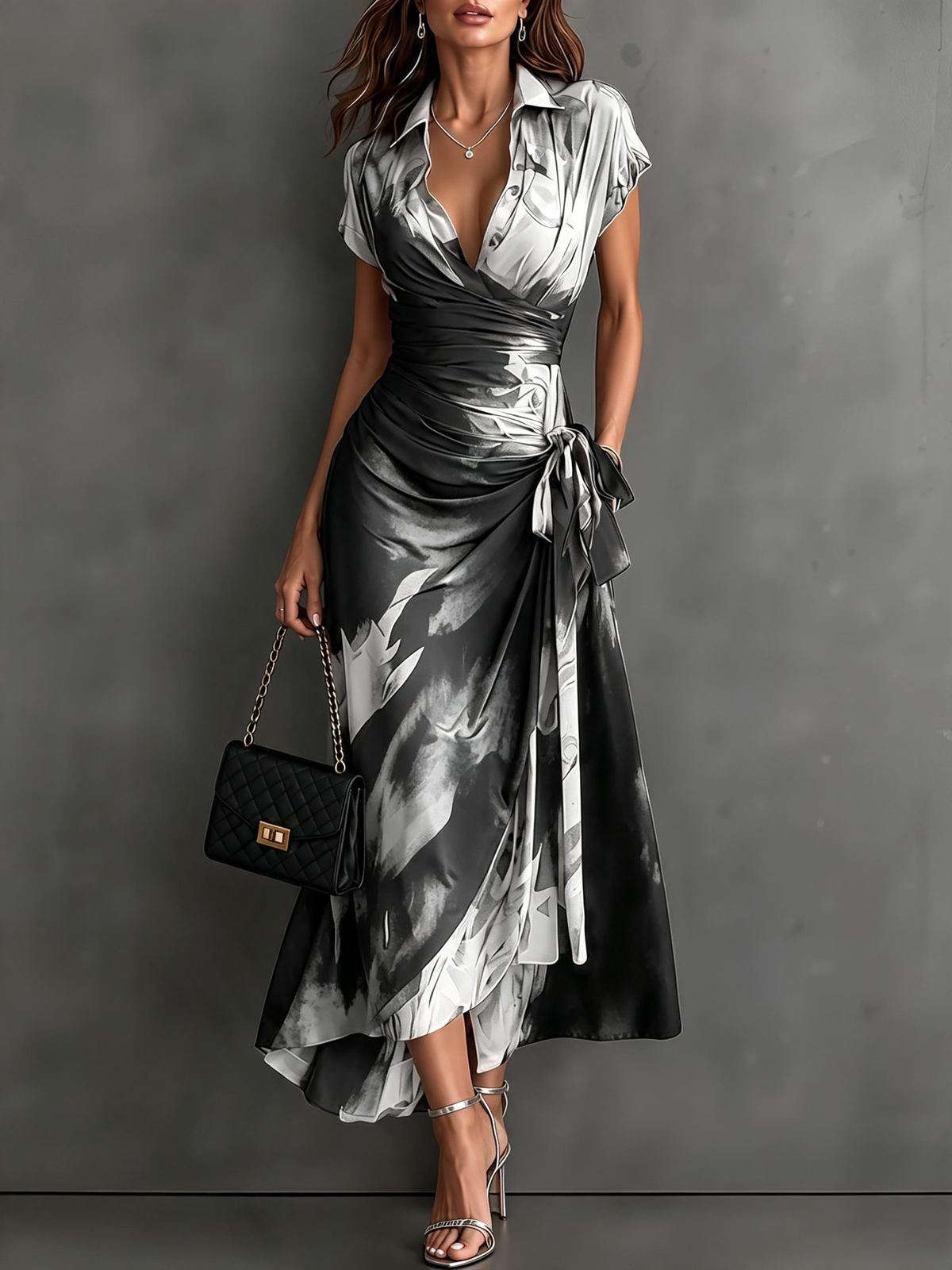 Emma | Vestido con estampado bicolor