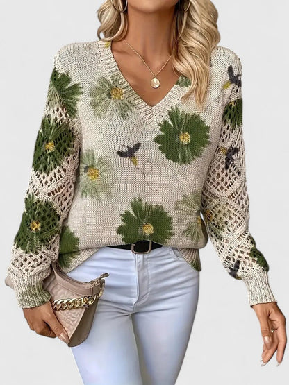 Patrizia | Maglione Elegante con Motivo Floreale