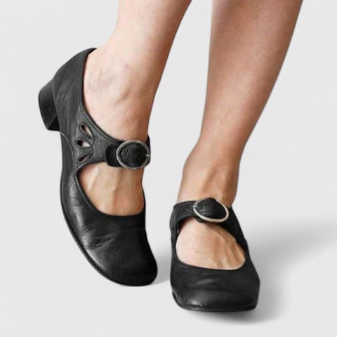 Elena | Scarpe Mary Jane Retrò con Fibbia Tonda