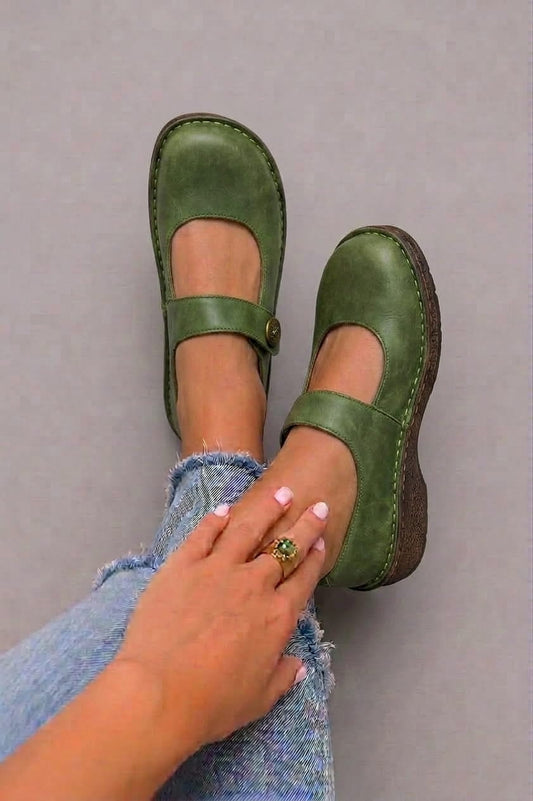 Monica | Scarpe Mary Jane in Pelle Patinata