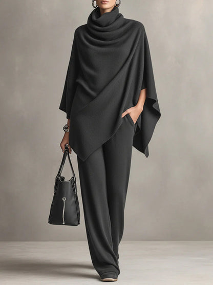 Celeste | Completo Due Pezzi Elegante Drappeggiato