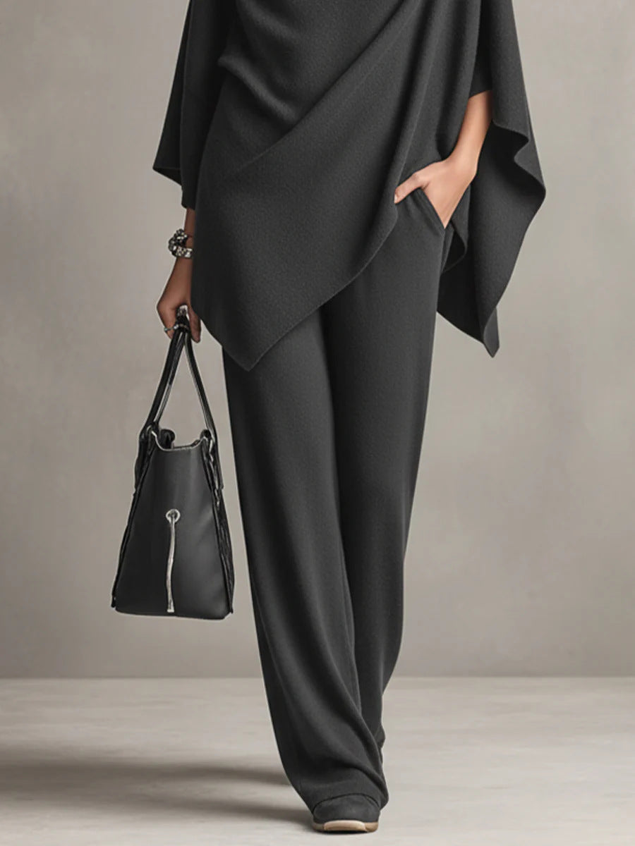 Celeste | Completo Due Pezzi Elegante Drappeggiato