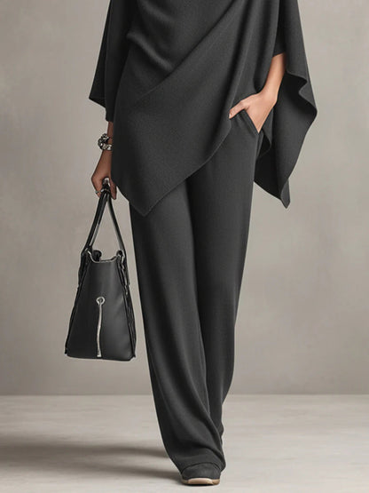 Celeste | Completo Due Pezzi Elegante Drappeggiato