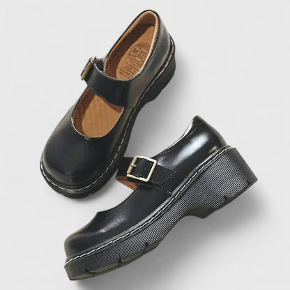 Serena | Scarpe Mary Jane in Pelle con Plateau