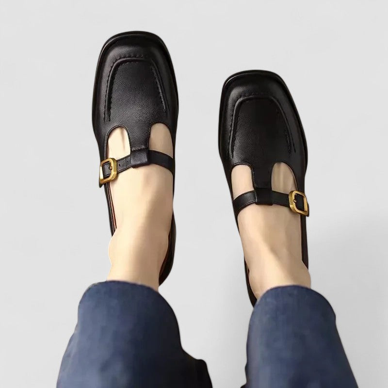 Aurora | Scarpe Salomé con Punta Quadrata