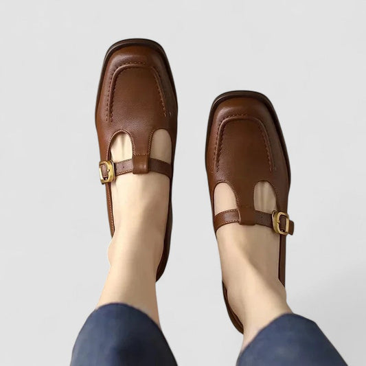 Aurora | Scarpe Salomé con Punta Quadrata