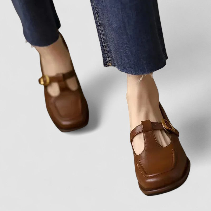 Aurora | Scarpe Salomé con Punta Quadrata