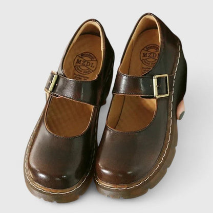 Serena | Scarpe Mary Jane in Pelle con Plateau