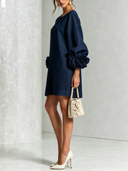 Florence | Mini Abito Floreale Con Bottoni