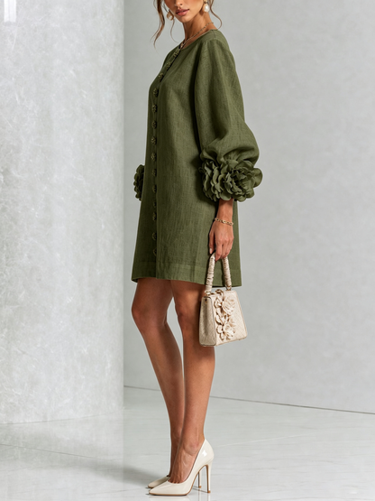 Florence | Mini Abito Floreale Con Bottoni