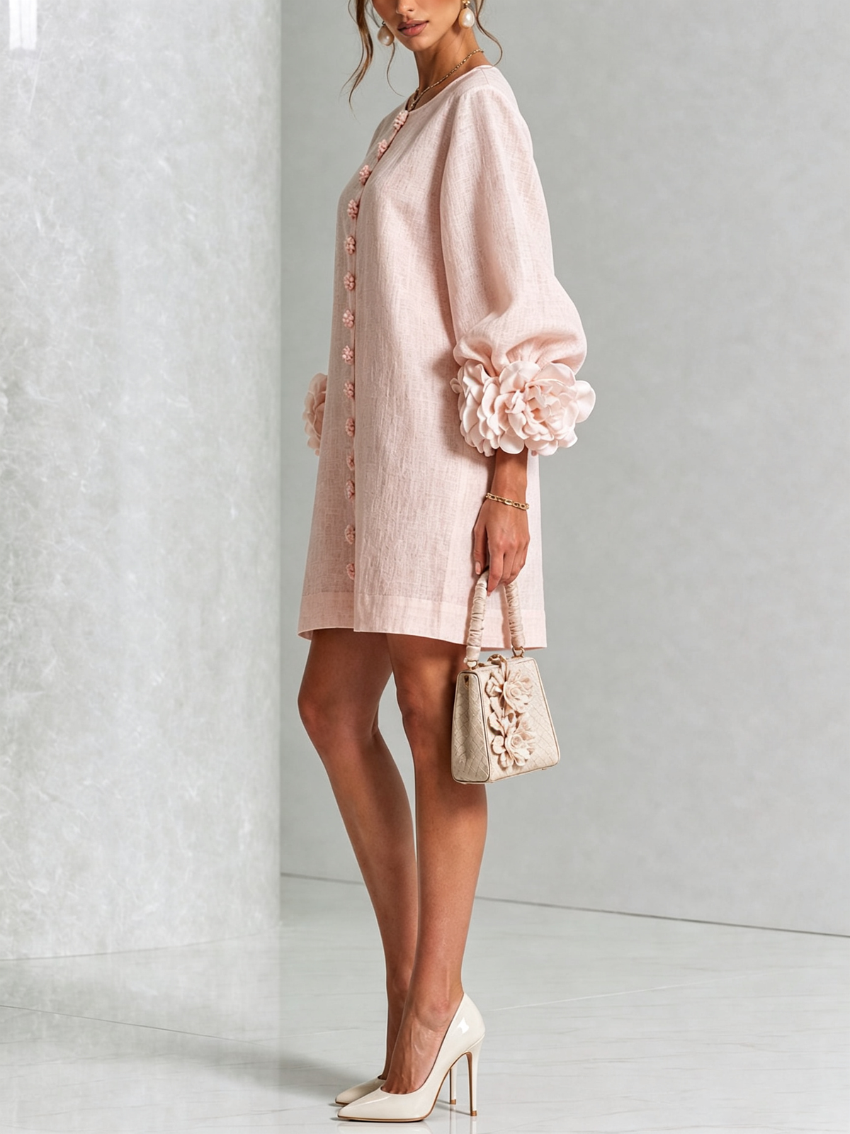Florence | Mini Abito Floreale Con Bottoni