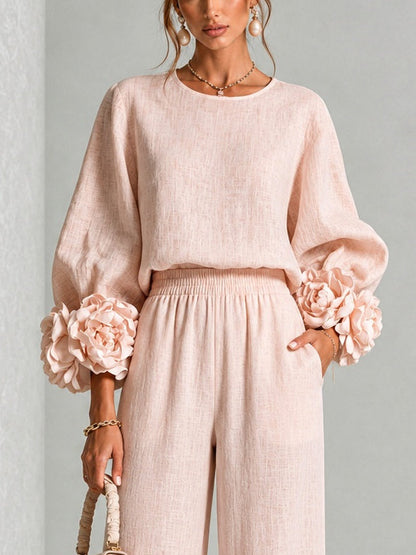 Rosalie | Completo Due Pezzi Con Polsini Floreali