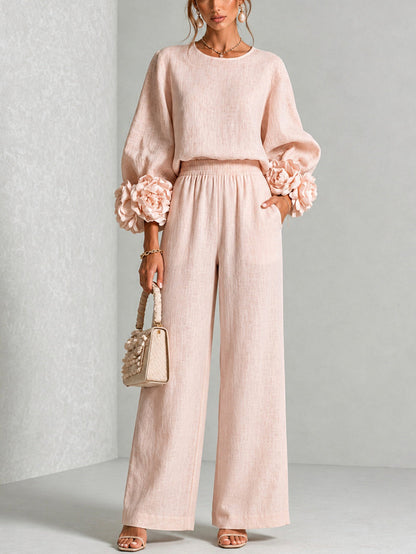 Rosalie | Completo Due Pezzi Con Polsini Floreali