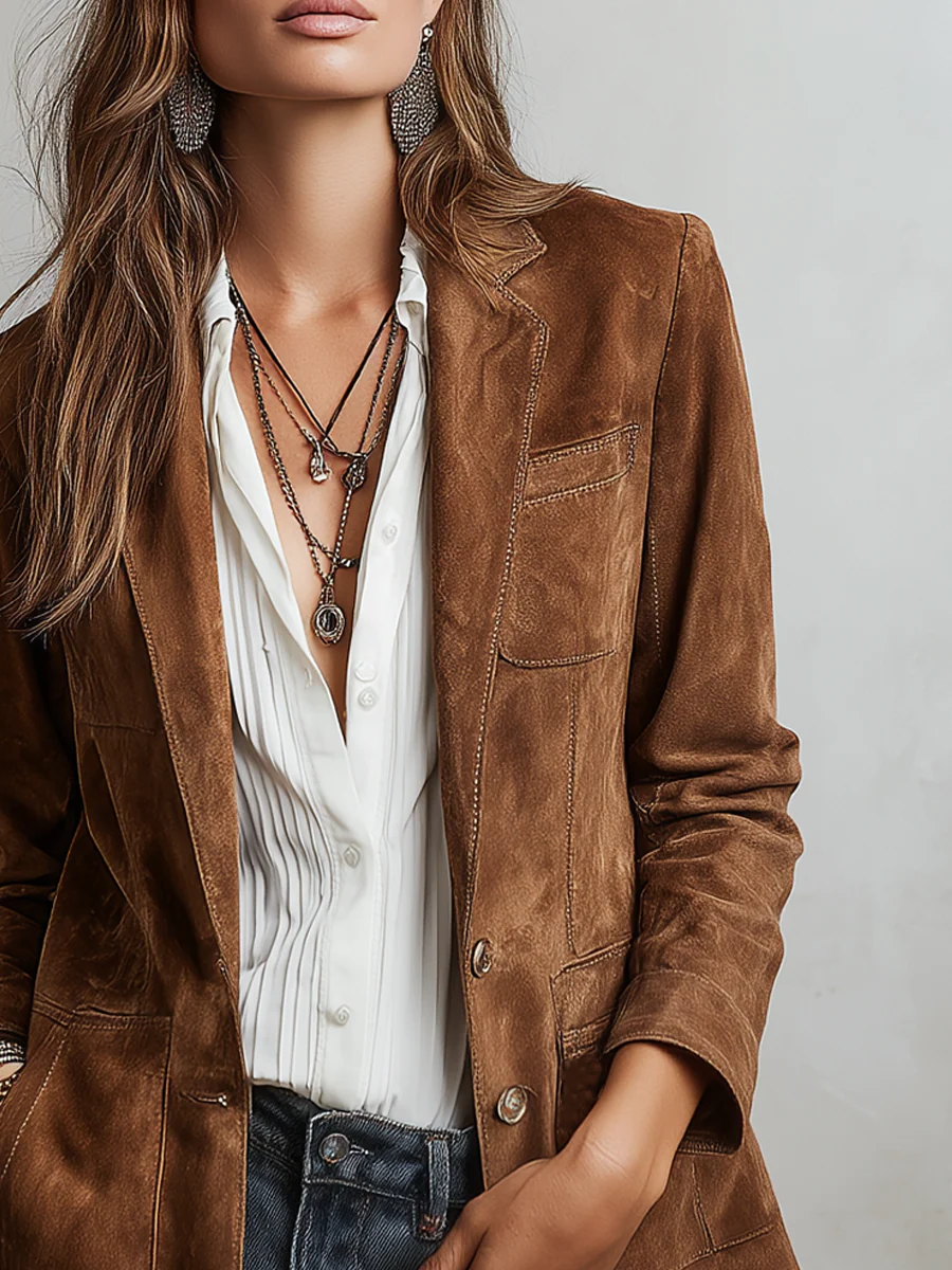 Blazer da Donna Vintage Marrone