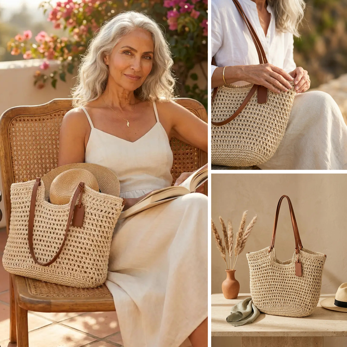 Donatella | Borsa Tote Crochet Intrecciata a Mano