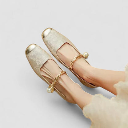 Camilla | Scarpe Mary Jane in Raso con Tacco Gioiello