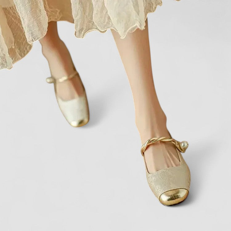 Camilla | Scarpe Mary Jane in Raso con Tacco Gioiello