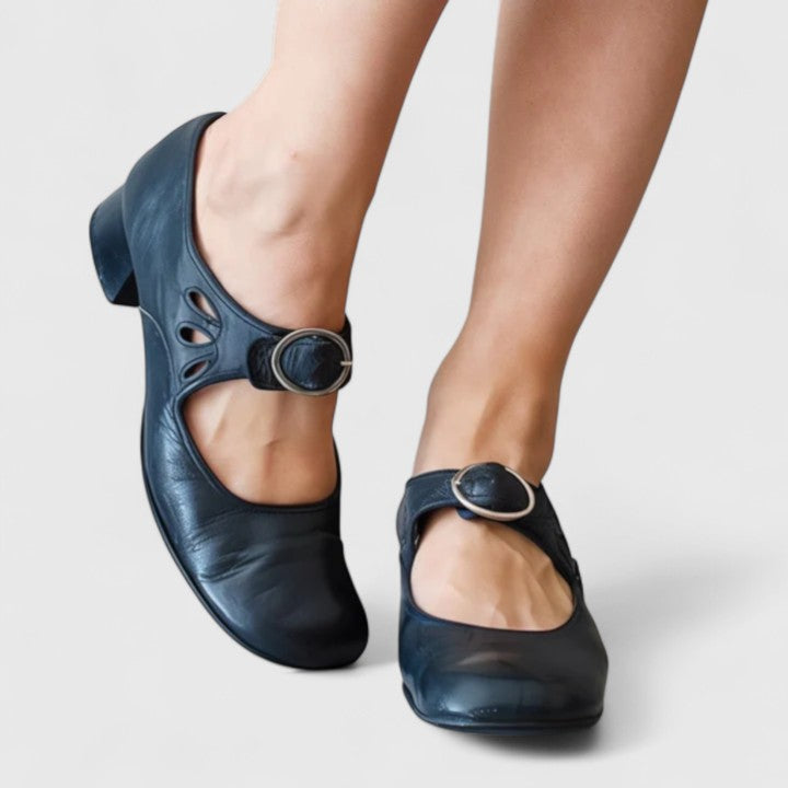 Elena | Scarpe Mary Jane Retrò con Fibbia Tonda