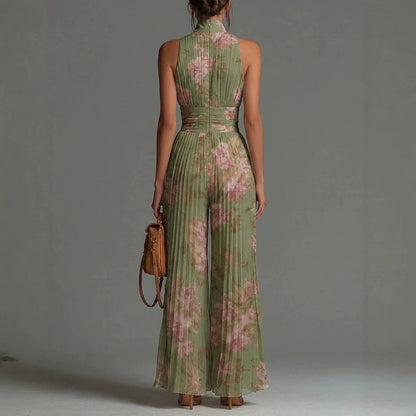 Sofia | Tuta Plissettata in Chiffon Floreale per Donna