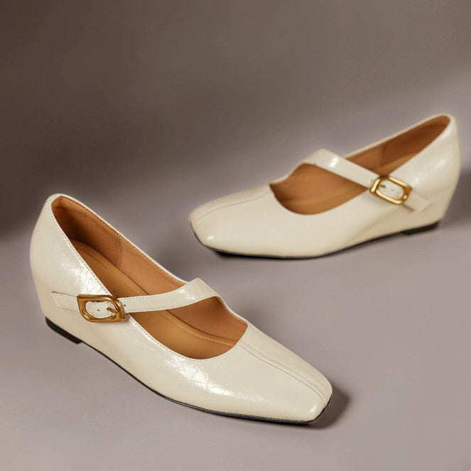 Michèle | Mary Jane In Pelle A Punta Quadrata