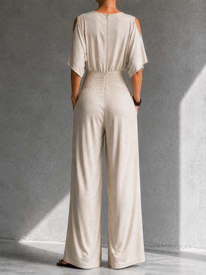 Zeni | Tuta Elegante a Portafoglio con Gambe Larghe